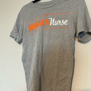 WHATANurse Gray Graphic Tee with Orange & White Print- Whataburger